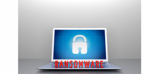 Ransomware on laptop image
