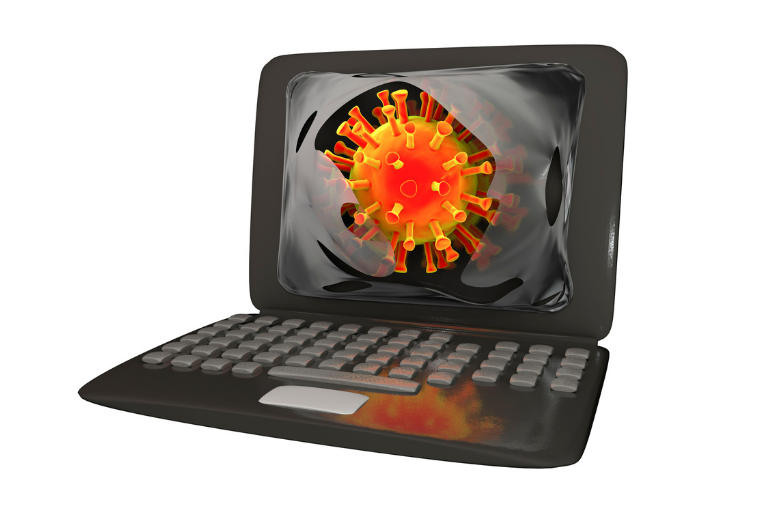 Virus on computer image